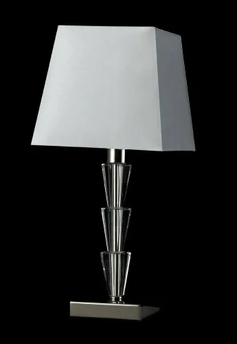 Настольная лампа MARSELA LG1 NICKEL Crystal Lux белая на 1 лампу, основание никель металл стекло в стиле современный фото 3